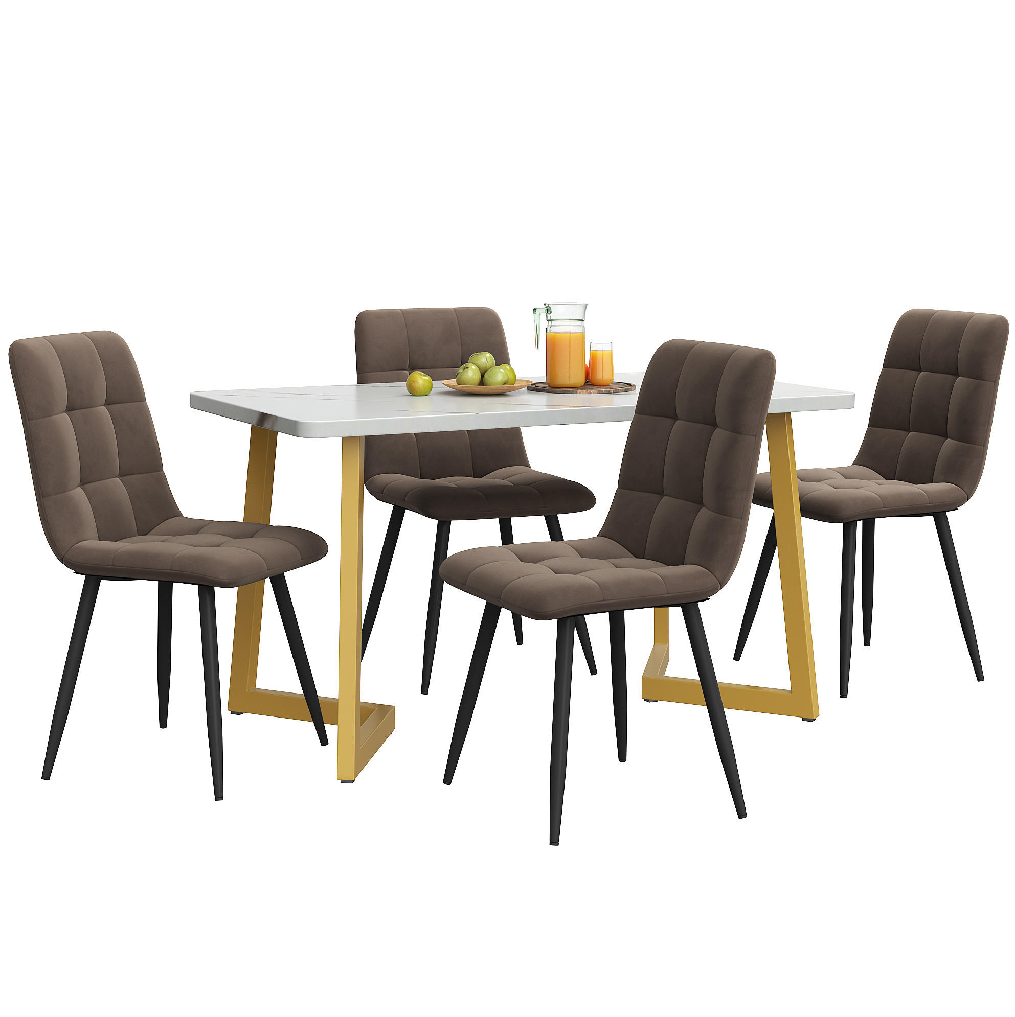 Meubliv Esstisch-Set Braun 68x75x117 cm
