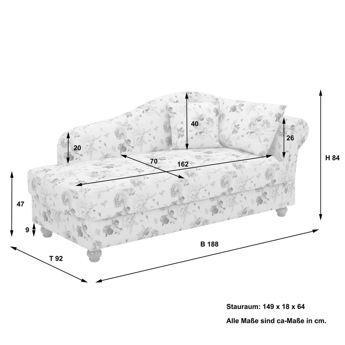 RECAMIERE Armlehne rechts Katrinka Flachgewebe beige - Beige, Kunststoff (188/84/92cm) - 58aufmkessel