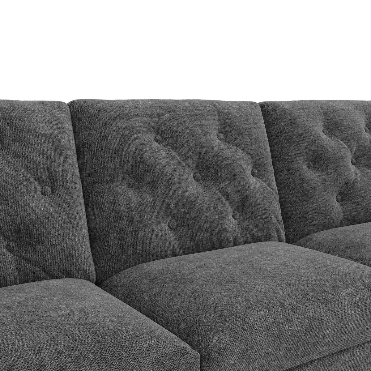 ECKSOFA 281/132/86 cm Grau - Grau, Textil (132/281cm)