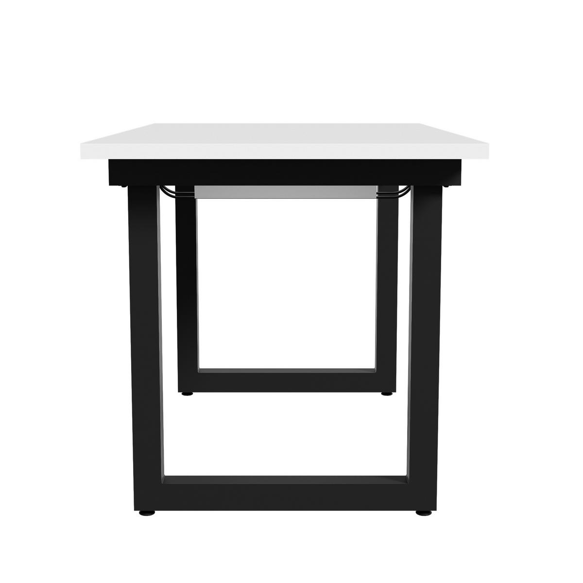 ESSTISCH Erweiterbar Weiß Schwarz Industriestil 140-180x80cm - Weiß, Holzwerkstoff (180/80/75cm) - FLIEKS