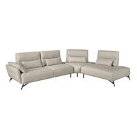 ECKSOFA Ecke Sand Schwarz 341/254/94 cm - Beige, Leder/Metall (341/254cm) - ANGEL CERDA