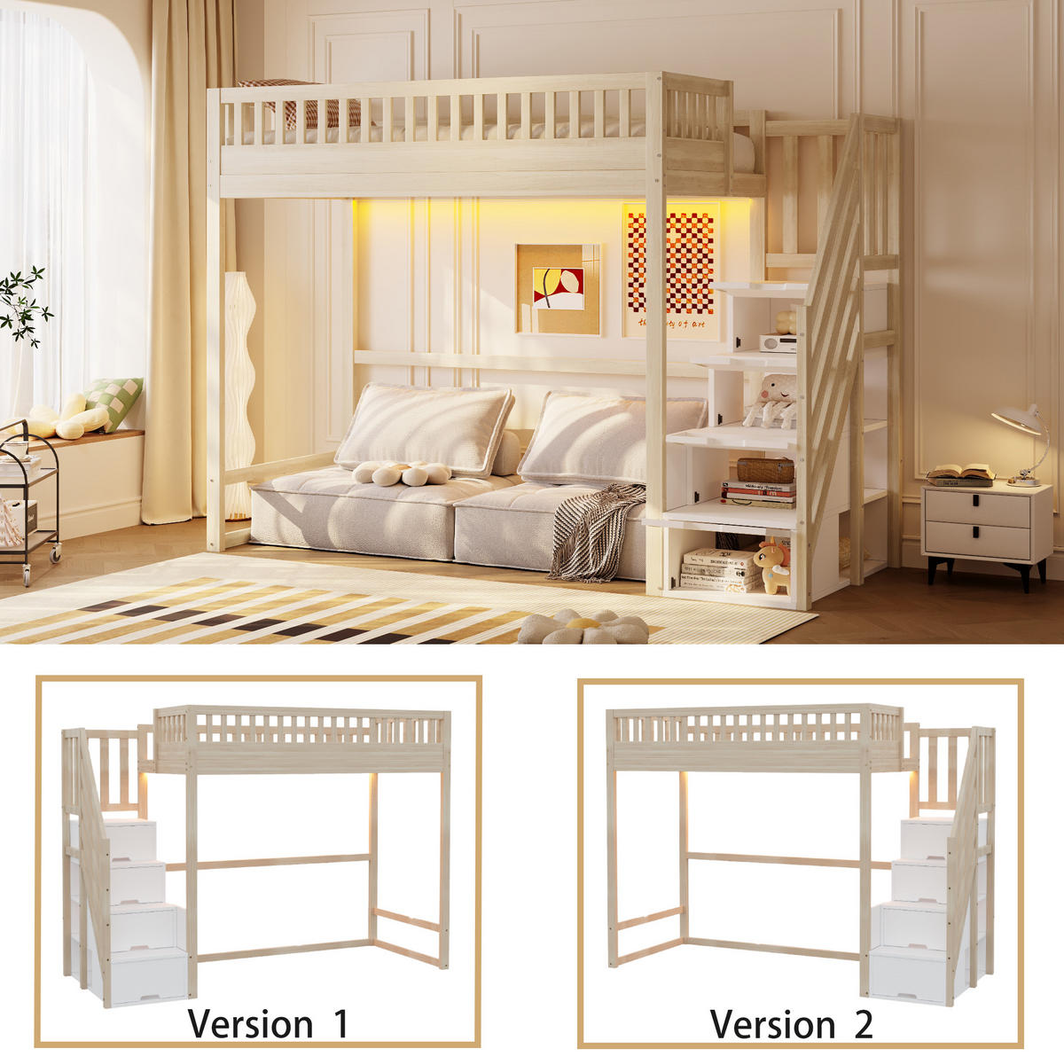 HOCHBETT 90x200 Holz LED Sicherheitsgitter Kiefer - Naturfarben, Holz (90/200cm) - FLIEKS