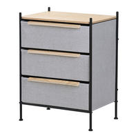 KOMMODE mit 3 Schubladen aus Stoff 58x78x42,5 cm Grau - Dunkelgrau, Holzwerkstoff (58/78/42.5cm) - ML-DESIGN