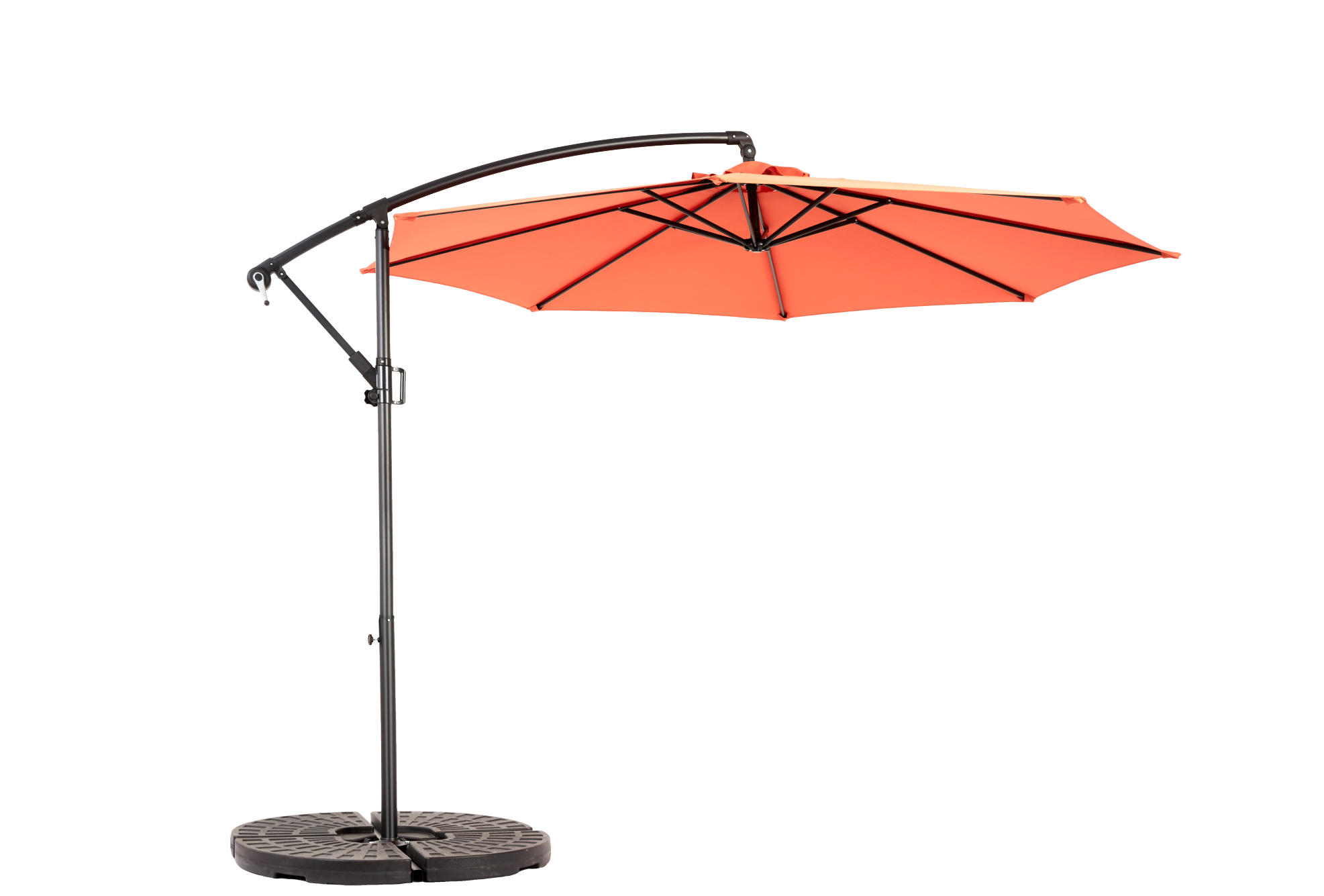 AMPELSCHIRM aus Stahl 294x294x250 cm in Orange mit Kurbel & Neigefunktion - Orange, Metall (294/294cm) - Modfu
