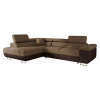 ECKSOFA Torezio, Seite: Links - Braun, Holz/Textil (274/203cm) - MIRJAN24