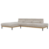 ROHOVÁ SEDAČKA PAVERO L - Béžová Manšester - Vľavo - čierna/béžová, kov/textil (205/316cm) - MKS