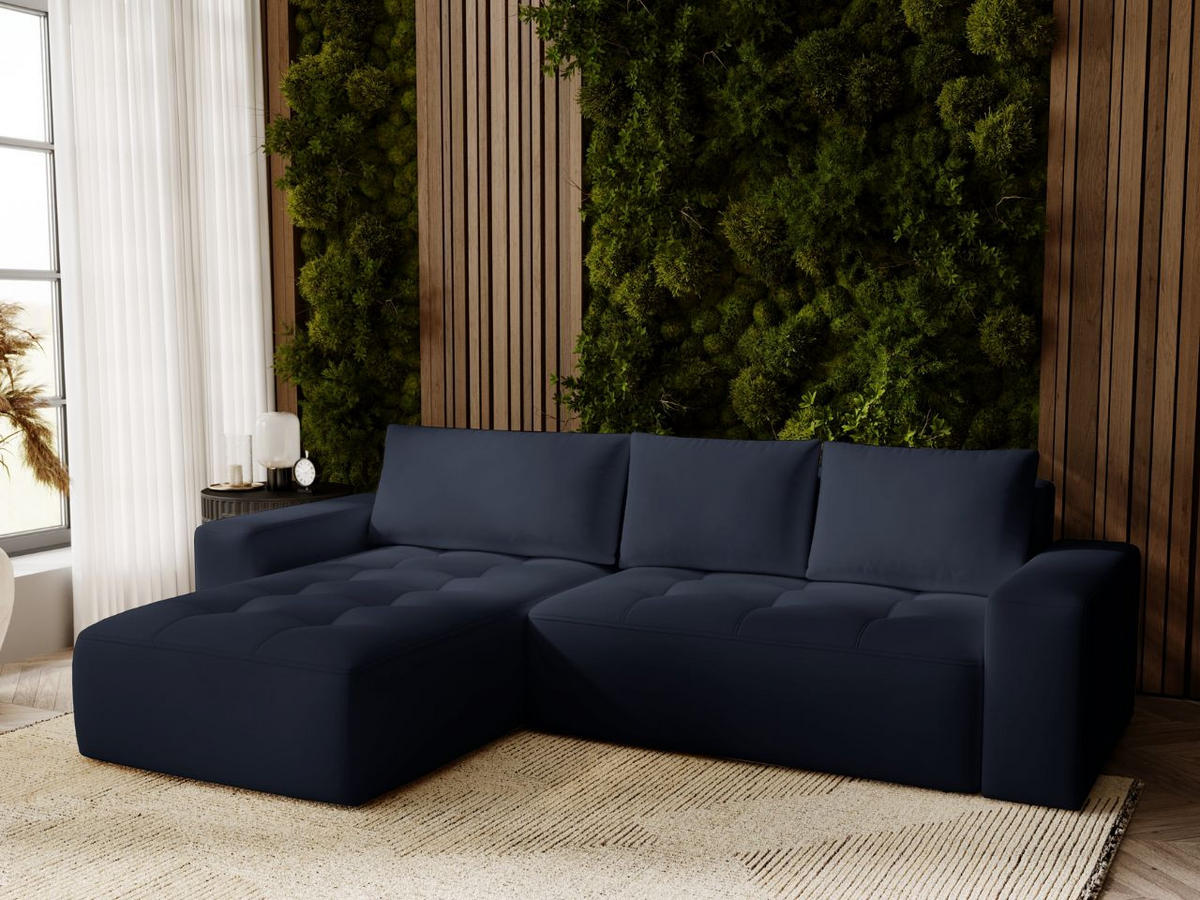 ECKSOFA Portland Schwarz Links - Schwarz, Holz/Kunststoff (165/250cm) - Graingold