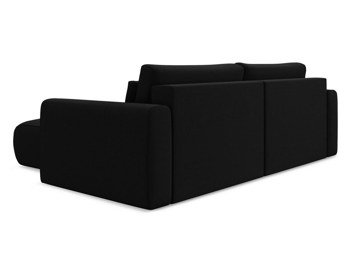 ECKSOFA mit Schlaffunktion Samt Stoff Schwarz - Schwarz, Kunststoff/Textil (240/149cm) - Makamii