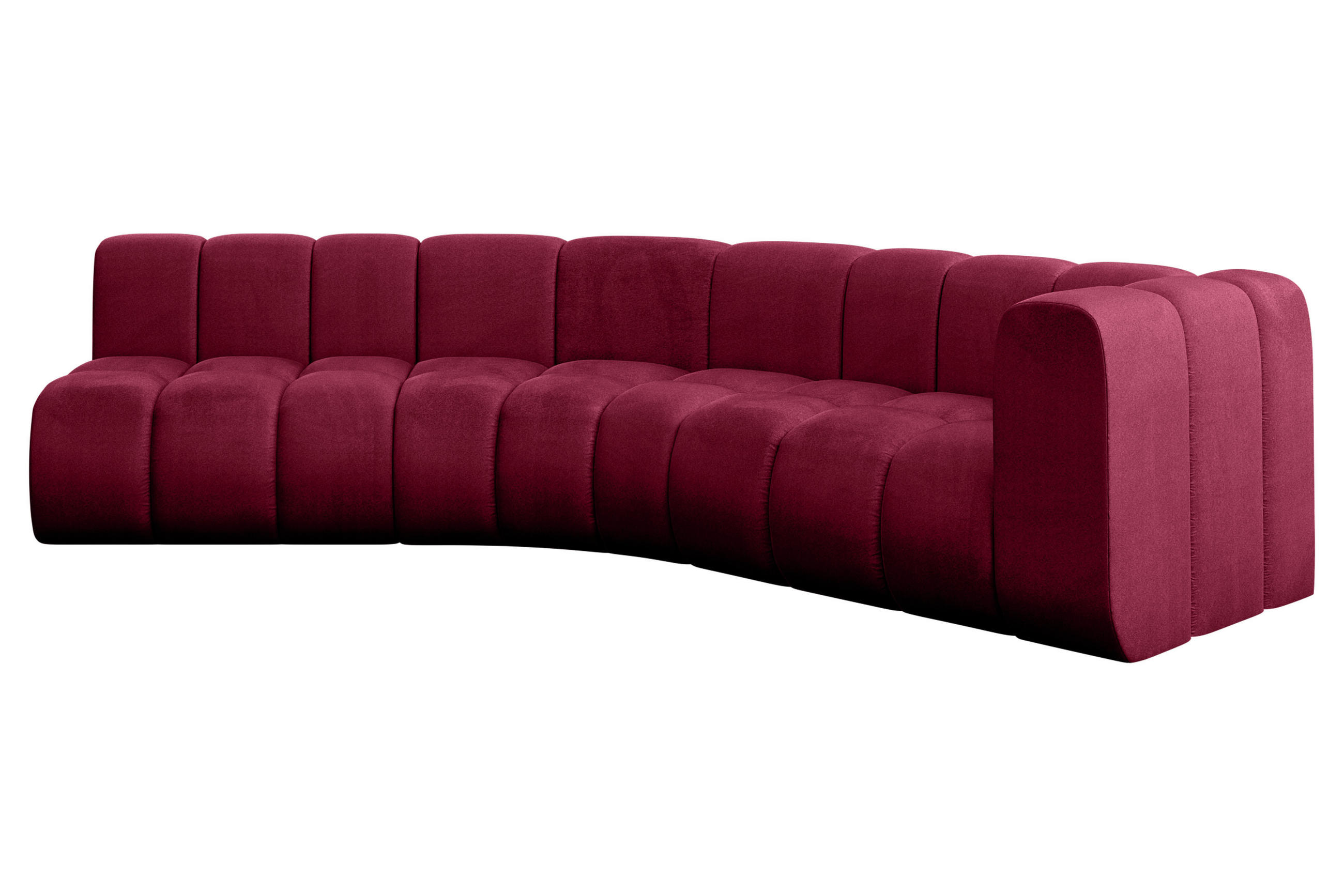 ECKSOFA modulares Sofa Karex-L1 - 308x194x70 cm Bordeauxrot - Bordeaux, Holzwerkstoff/Textil (308/194cm) - ALTDECOR