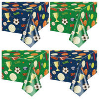 TISCHDECKE 4er Set Sportmotive 130 x 220 cm Blau Grün - Multicolor, Kunststoff (220/130/1.5cm)