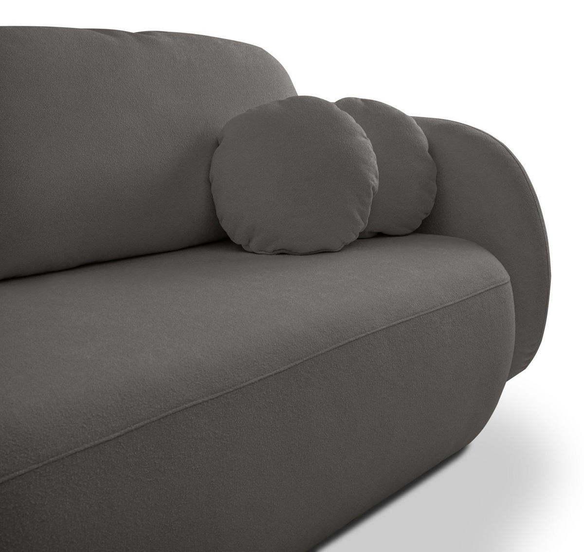 SCHLAFSOFA LIO, Sofa mit Schlaffunktion und Bettkasten, Farbe: Grau, Velourstoff - Grau, Textil (238/86/101cm) - Sepro Meble