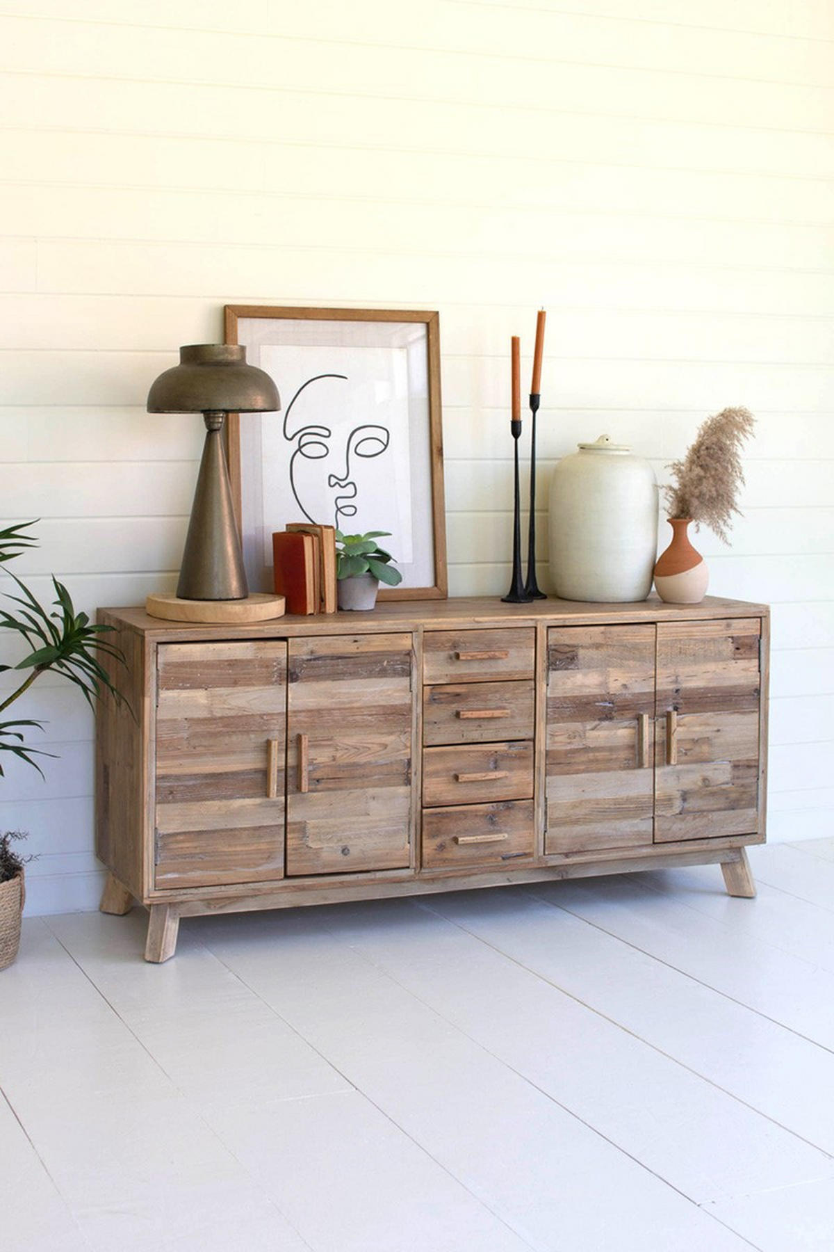 KOMMODE Knut Teak Natur 71x40x150cm - Hellbraun, Holz (40/71/150cm) - DELUKE