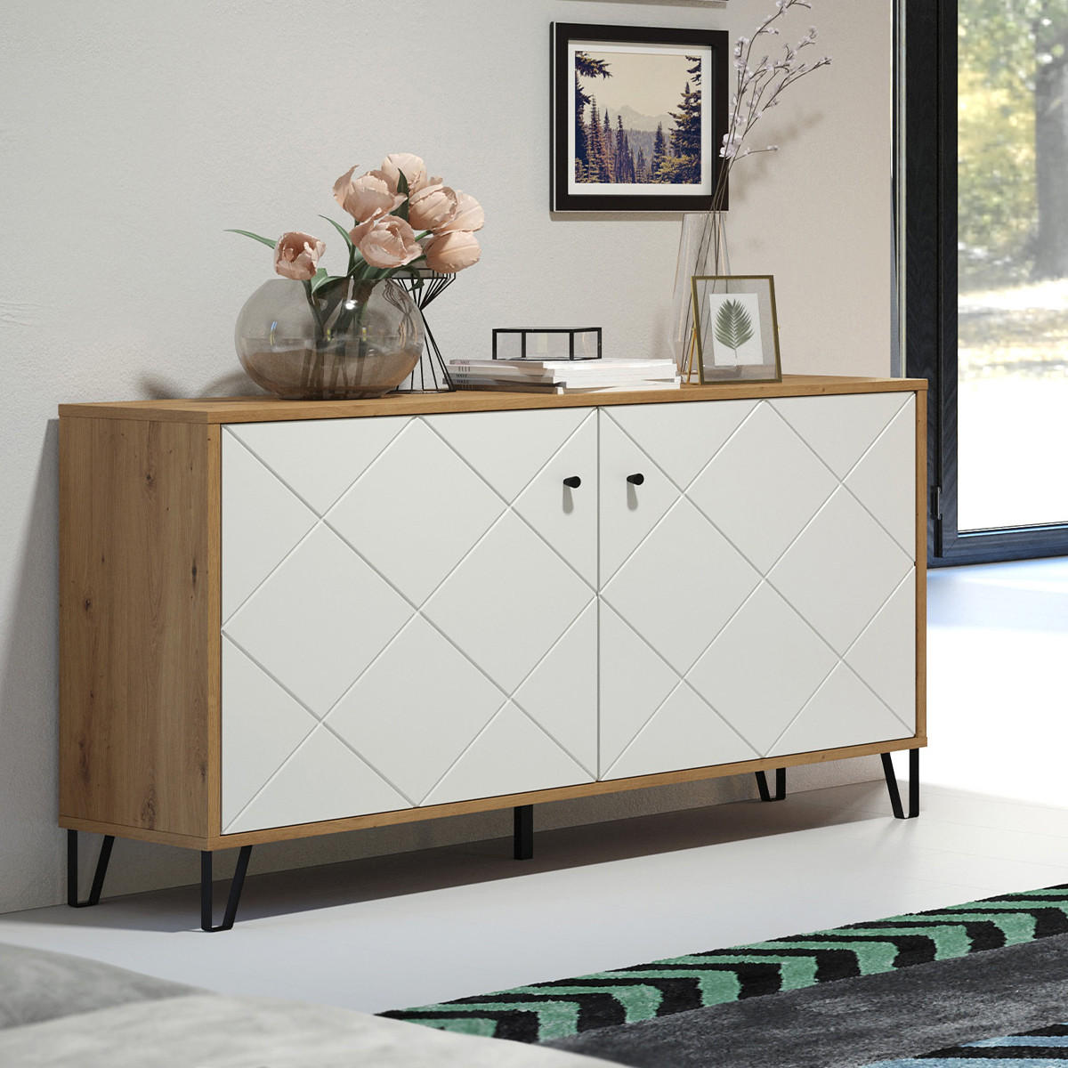 SIDEBOARD Touch Weiß - Weiß, Holzwerkstoff (123/76/40cm) - Trendteam