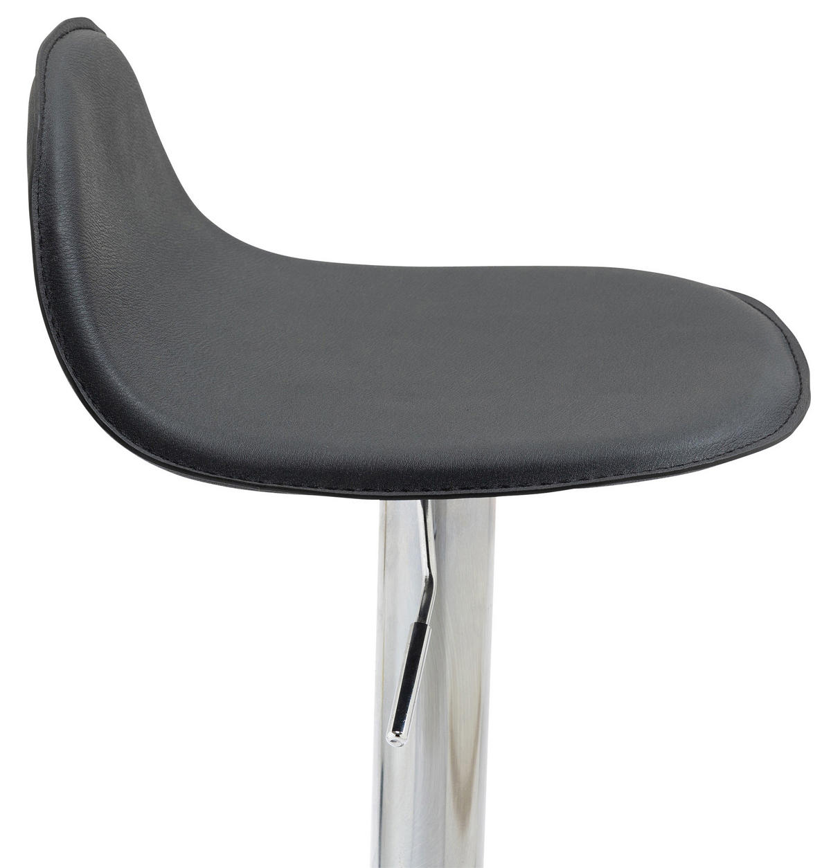 BARHOCKER Lederlook schwarz - Chromfarben/Schwarz, Textil/Metall (39/73/41cm) - CLP