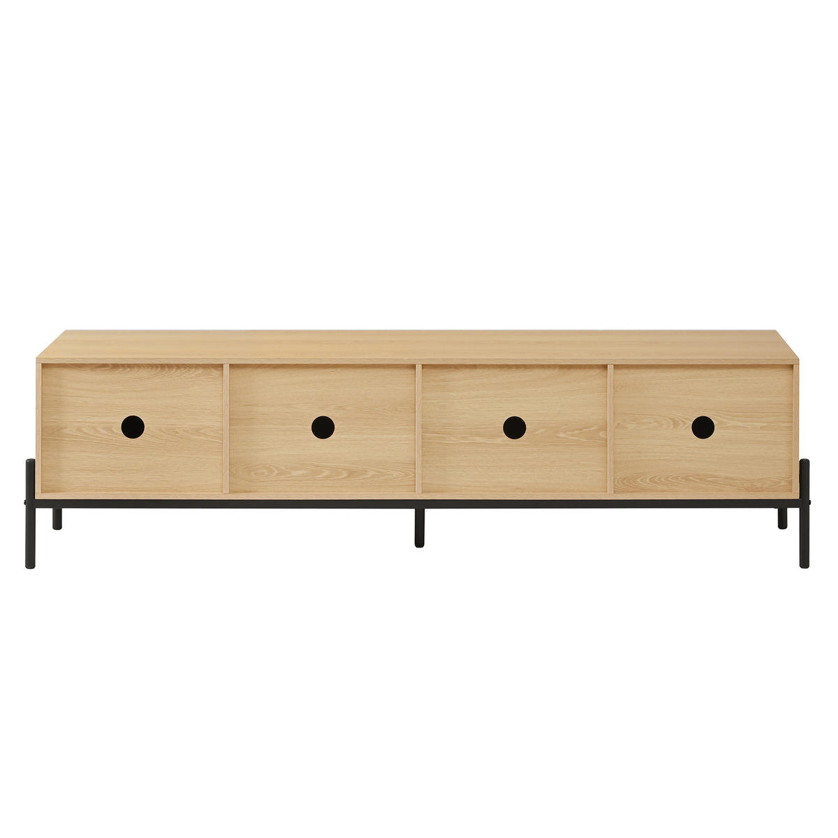 TV LOWBOARD holzoptik 3D design 4 türen modern - Naturfarben, Holzwerkstoff (163.5/45/40cm) - Urban Meuble