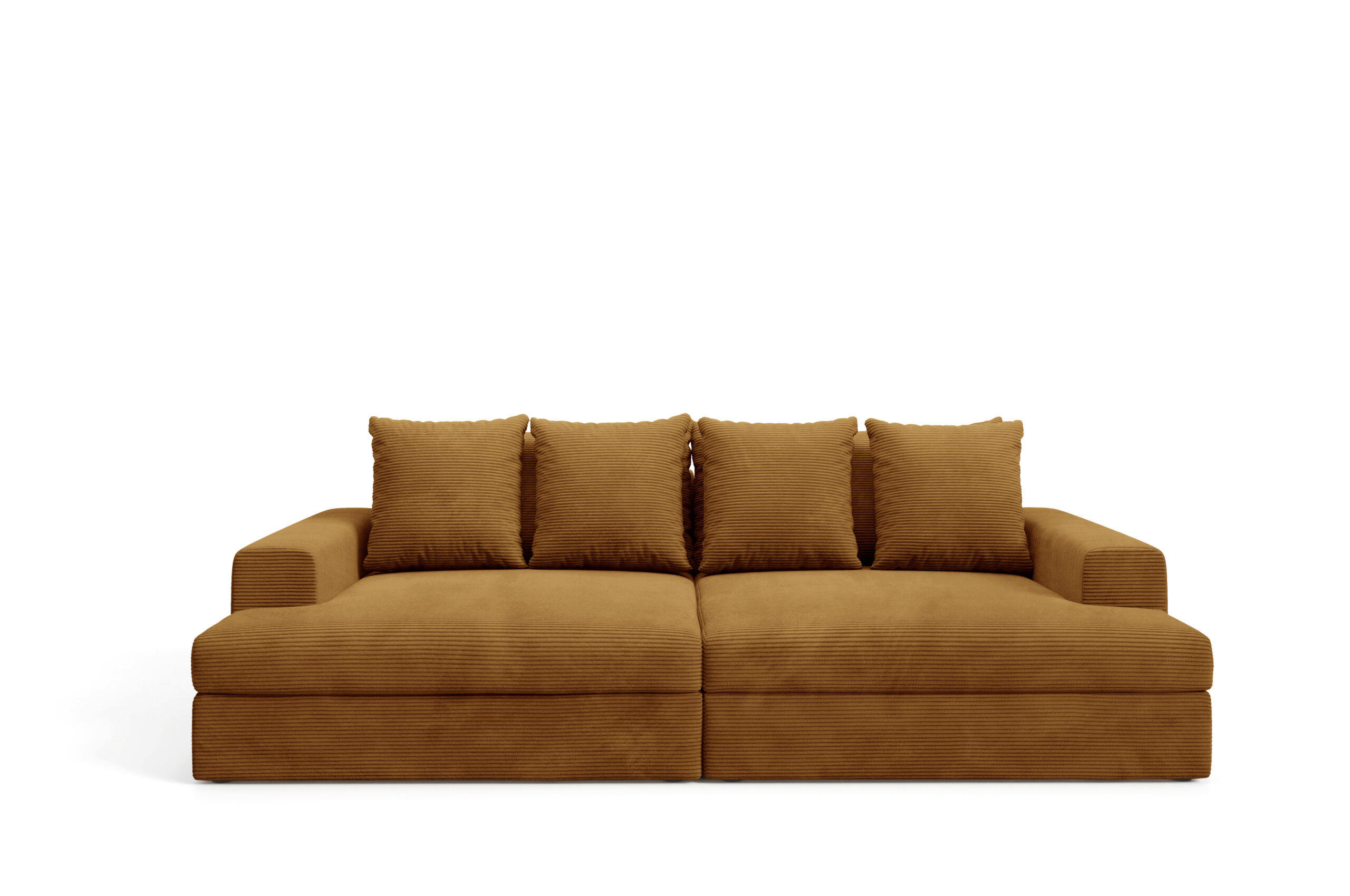 SOFA 4-Sitzer Cord Gelb senf - Currygelb, Textil (167/42/272cm) - Furnisell