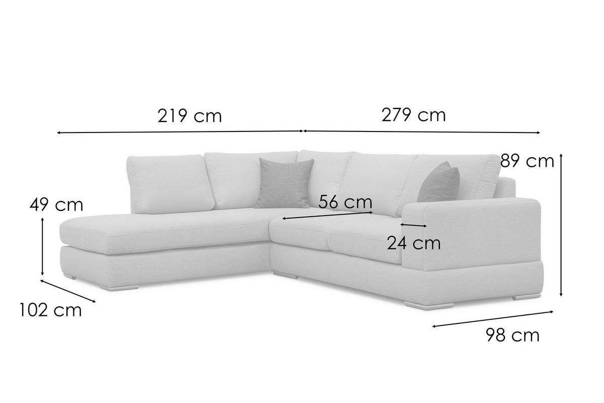 ECKSOFA OTTO 5-Sitzer, dunkelgrau - Dunkelgrau, Holzwerkstoff/Textil (279/219cm) - Courtois Laville