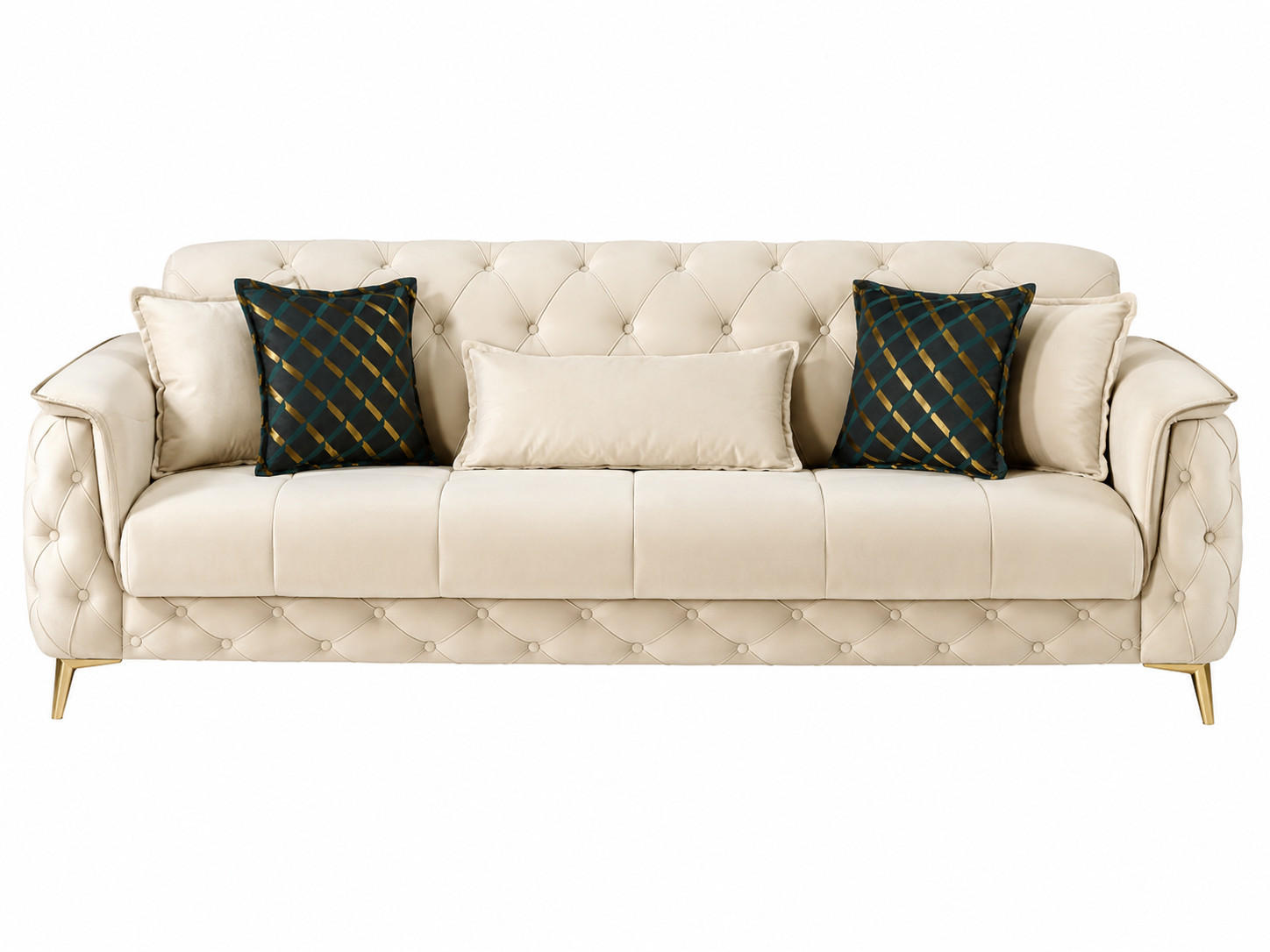 3-SITZER SOFA Sucre Creme - Bordeaux, Holzwerkstoff/Kunststoff (233/83/95cm)