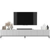 TV-LOWBOARD 2er-Set Elpis Weiß matt mit schwarzem Metallrahmen 150 cm - Schwarz/Weiß, Holzwerkstoff/Metall (300/51.5/36.5cm) - Meble Lindner