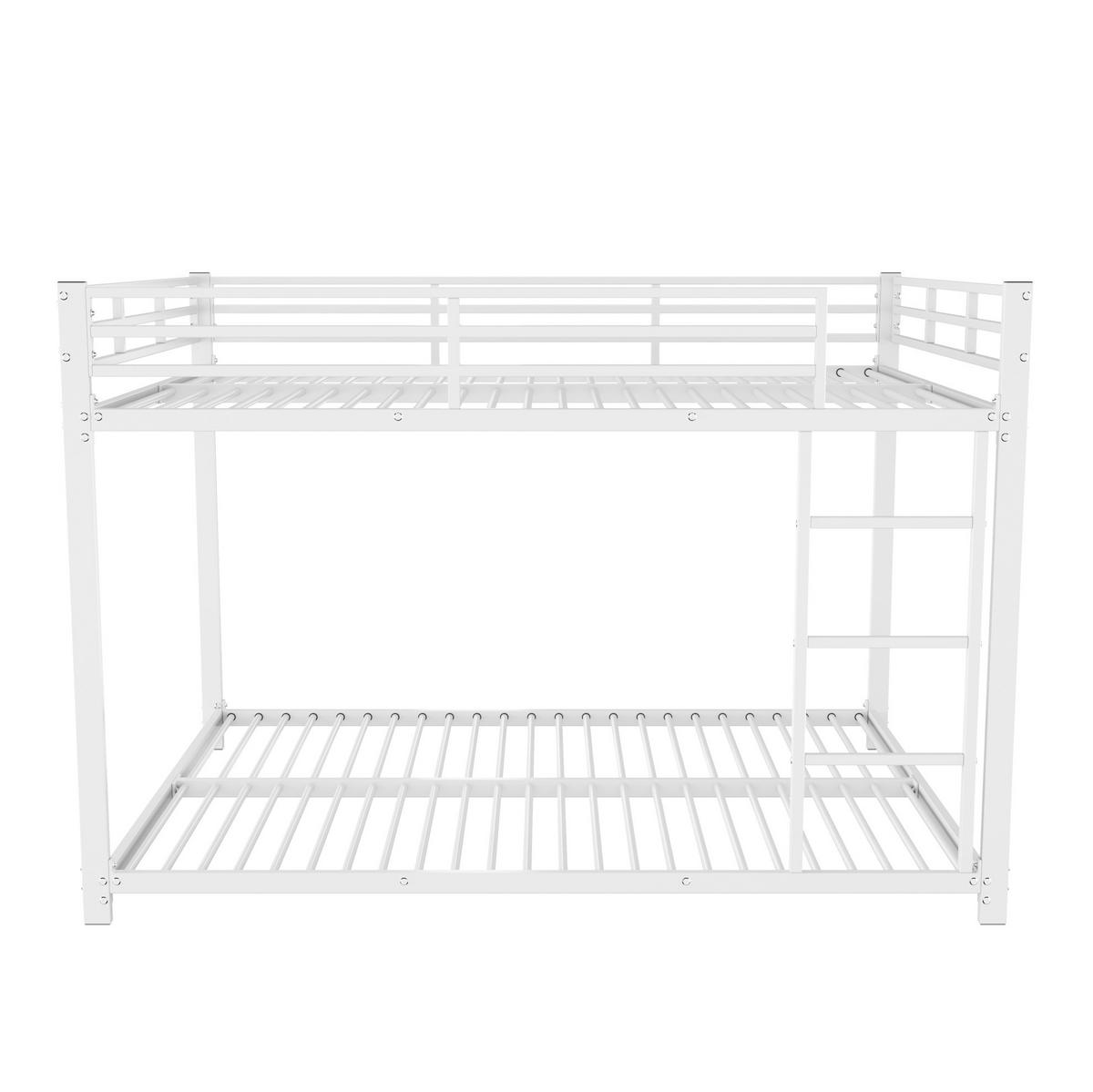ETAGENBETT 140/200 cm aus Metall mit Sicherheitsgeländer und platzsparendem Design, Weiß - Weiß, Metall (140/200cm) - Redom