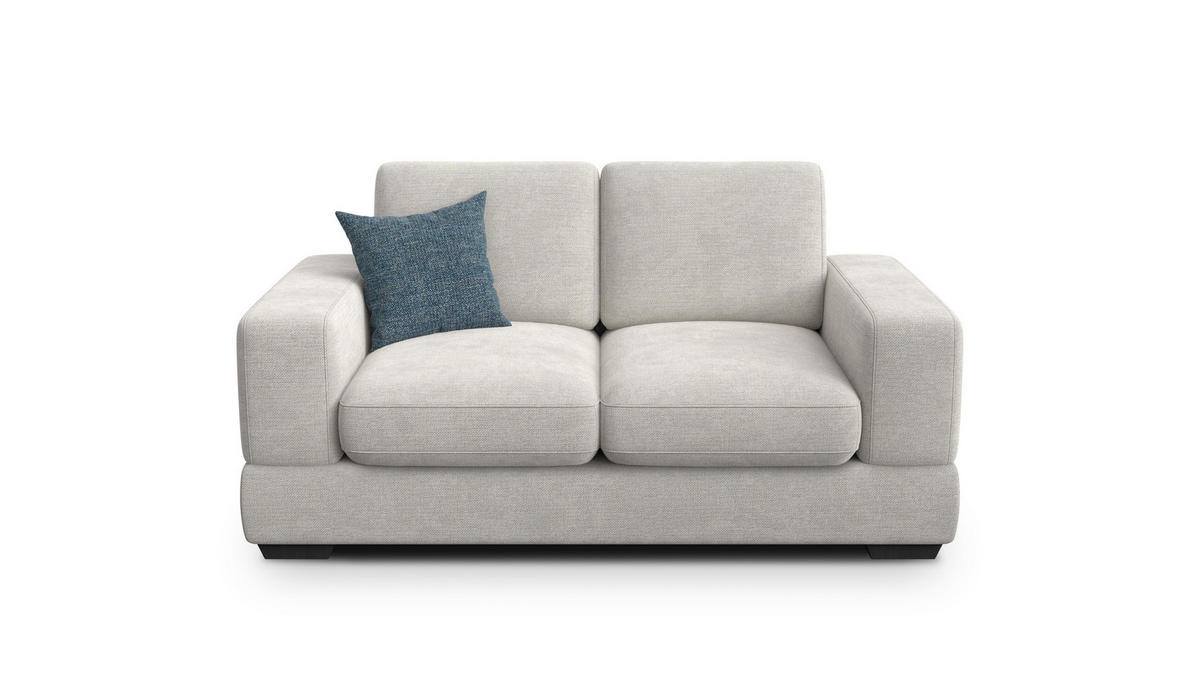 SOFA OTTO 2-Sitzer, creme - Creme/Schwarz, Holz/Textil (171/89/98cm) - Courtois Laville