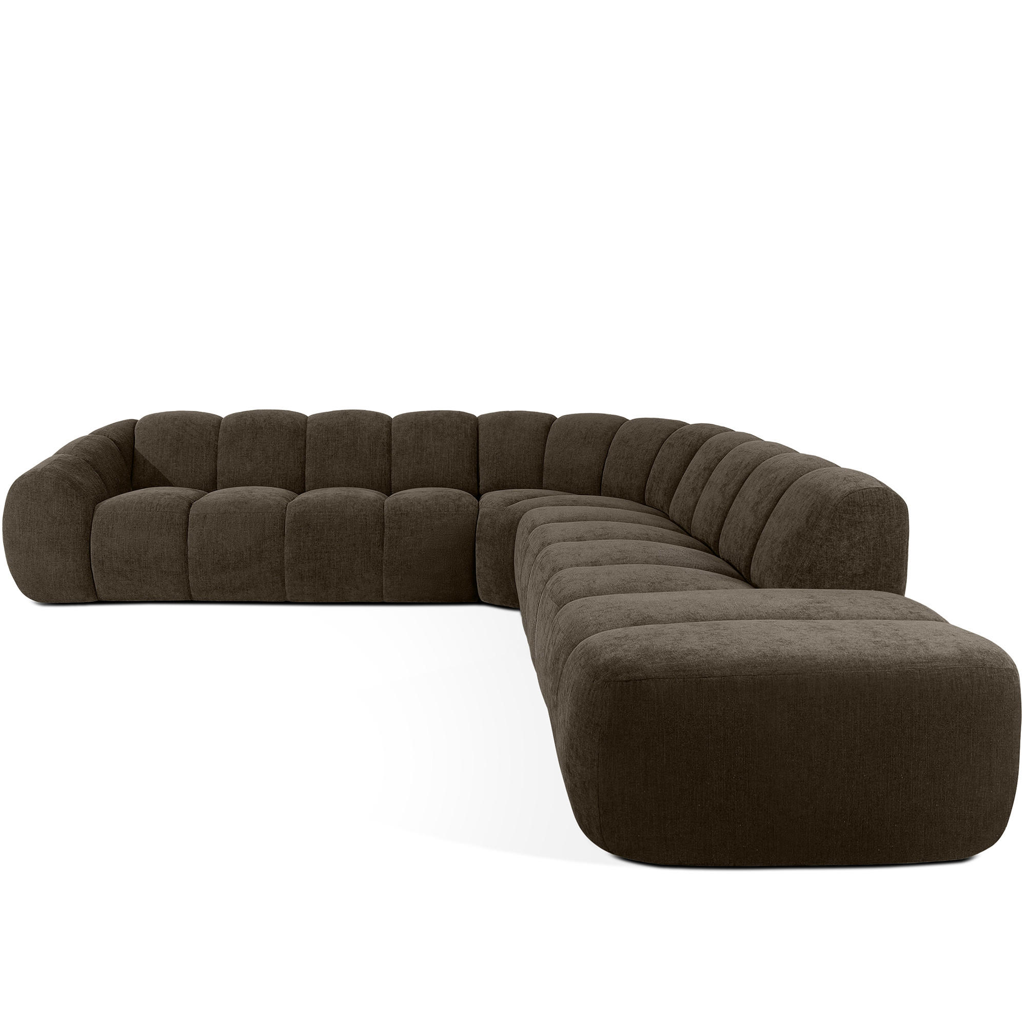 ECKSOFA RECHTS FLAVA, Braun - Braun, Holz/Holzwerkstoff (310/354cm) - KONSIMO®
