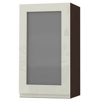 HÄNGESCHRANK Florence W2S/40 Lava / RAL 1013 perlweiß HG 40 / 32,5 / 72cm - Türanschlag rechts - Dunkelgrau/Weiß Hochglanz, Holz/Holzwerkstoff (40/72/32.5cm) - Feldmann-Wohnen