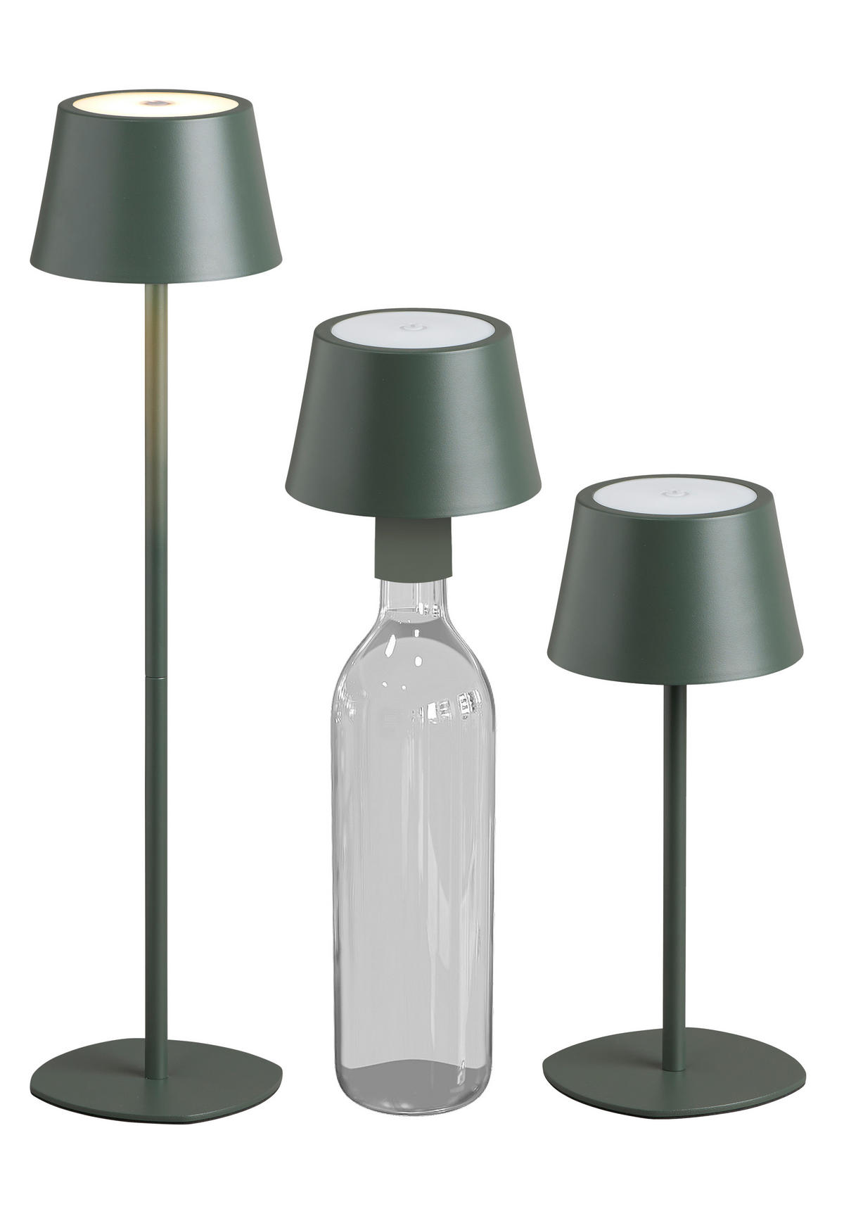 LED Tischlampe 3 in 1 Olivegrün max. 45cm hoch - Olivgrün, Metall (11/11/45cm) - Northpoint