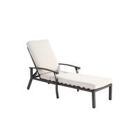 GARTENLIEGE aus Aluminium 204x58x100/30 cm Beige mit 5-fach verstellbarer Rückenlehne und Baumwollkissen - Beige, Metall (58/100/204cm) - Modfu
