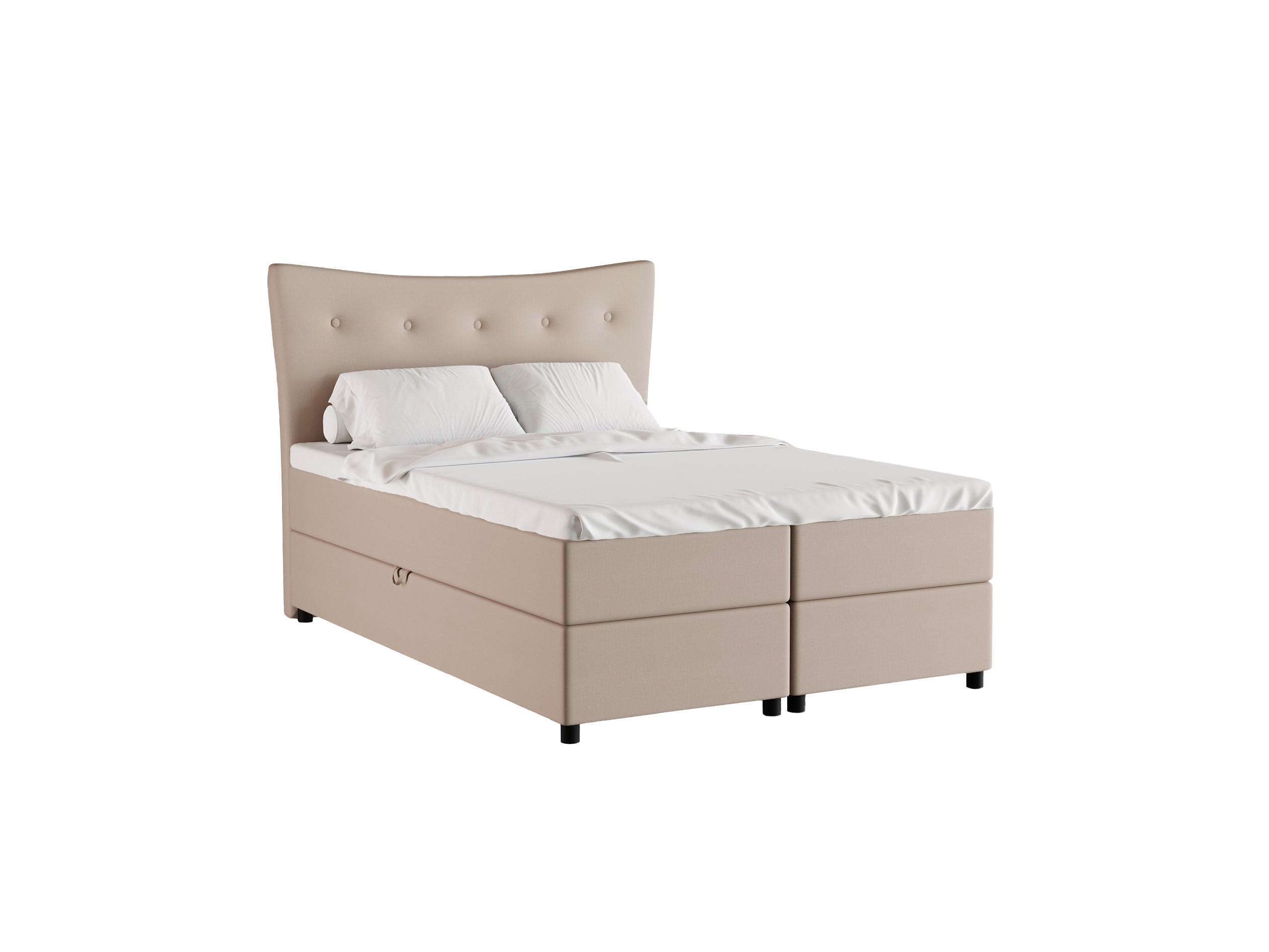 BOXBETT Nevada 140 x 200 cm Doppelbett mit hochwertiger Bonell-Matratze und Topper - cappuccino - Cappuccino, Holz (140/200cm) - Homesy