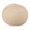 STRICKPOUF - Beige, Kunststoff/Textil (46/33/46cm) - Relaxdays