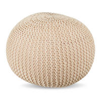 STRICKPOUF - Beige, Kunststoff/Textil (46/33/46cm) - Relaxdays