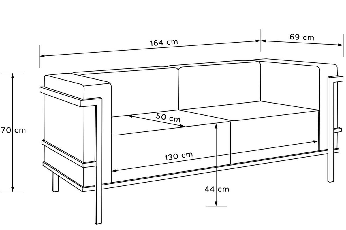 GARTENLOUNGE-SET TRIGLO 4-tlg., 1x Tisch, 2x Sessel, 1x Sofa 2-Sitzer, Modern, Dunkelgrau/Cremeweiß - Dunkelgrau/Creme, Textil/Metall - KONSIMO®