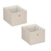 2XAUFBEWAHRUNGSBOX - Beige, Papier/Textil (20.5/16/25cm) - Relaxdays