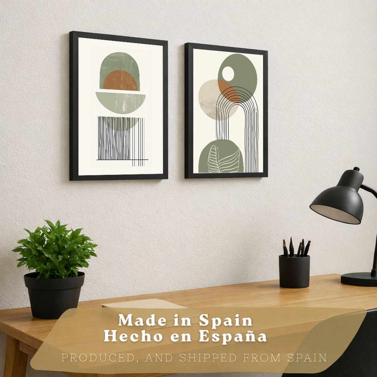 POSTER 3er Kunstdruck-Set Wandbilder Abstrakt Grün modern Wohnzimmer Deko, Schlafzimmer, Küche, Badezimmer Rahmenlos A3 - Klar, Papier (29.7/1/42cm) - Nacnic