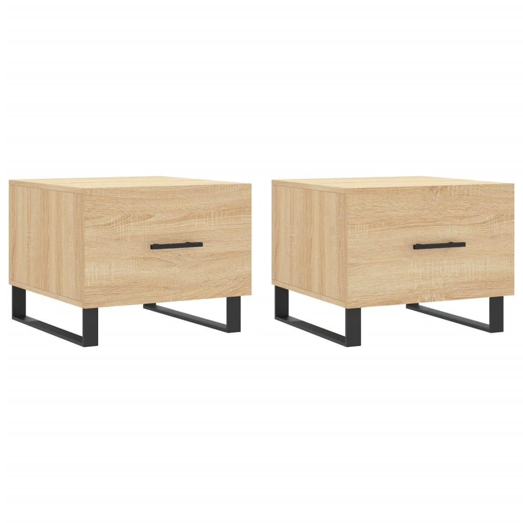COUCHTISCHE 2 Stk. Sonoma-Eiche 50x50x40 cm Holzwerkstoff - Braun, Holzwerkstoff (50/50/40cm) - furnicato