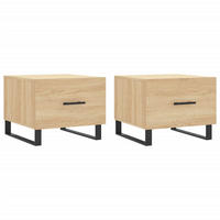 COUCHTISCHE 2 Stk. Sonoma-Eiche 50x50x40 cm Holzwerkstoff - Braun, Holzwerkstoff (50/50/40cm) - furnicato