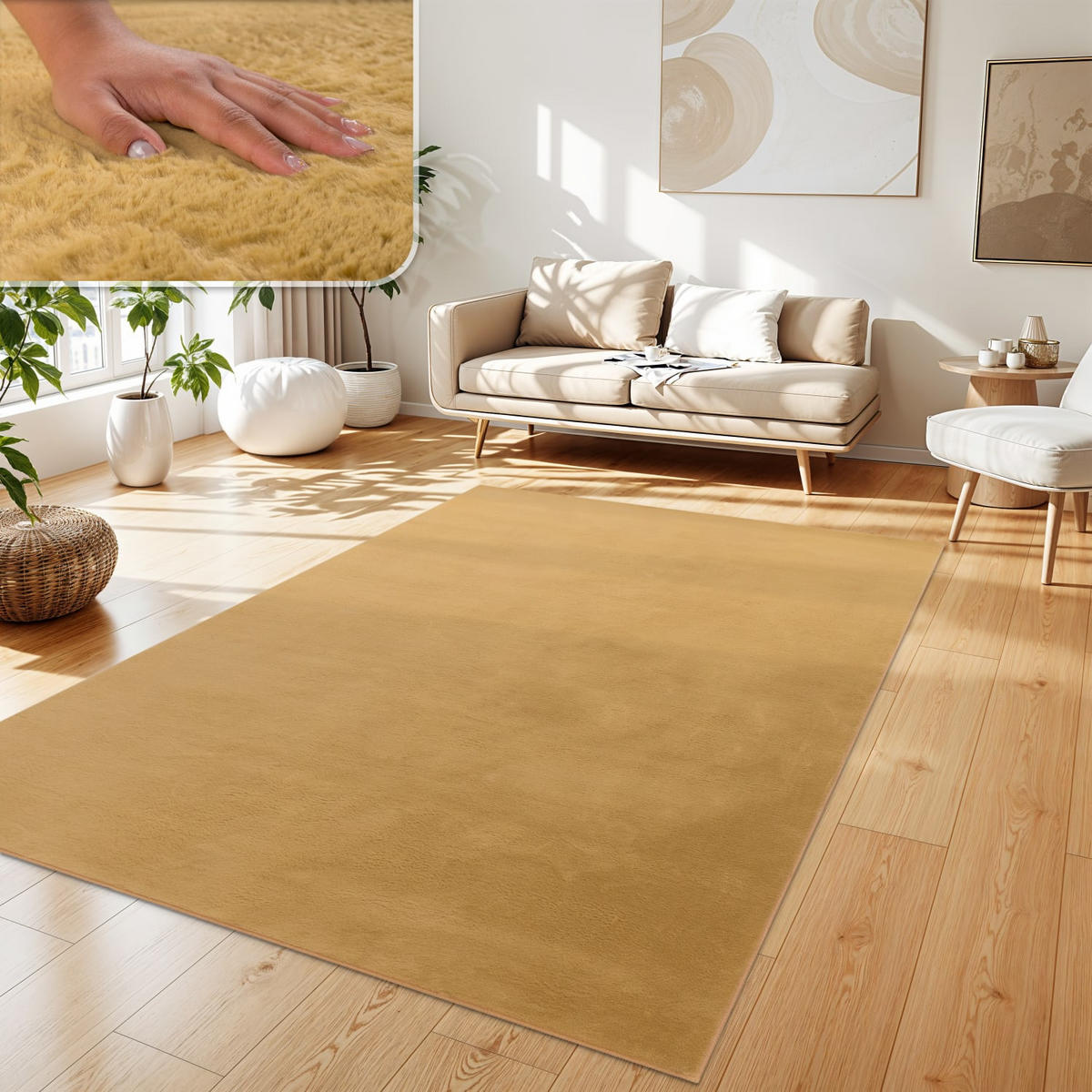 HOCHFLORTEPPICH 120/170 cm Soft 380 - Gelb, Kunststoff (120/170cm) - Paco Home