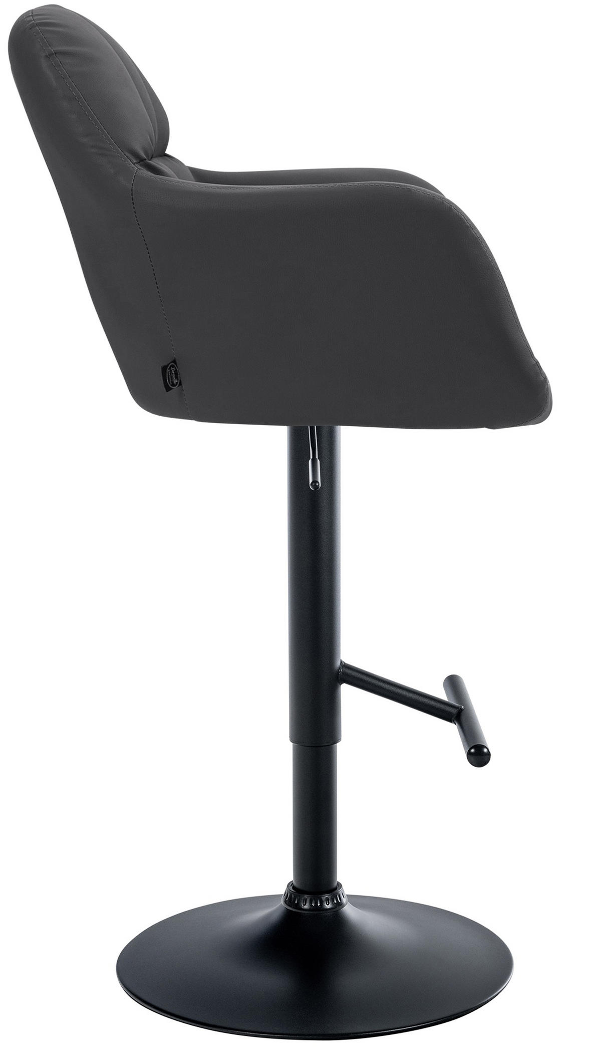 BARHOCKER Nardo Kunstleder schwarz schwarz - Schwarz, Kunststoff/Metall (57/118/59cm) - TPFLiving