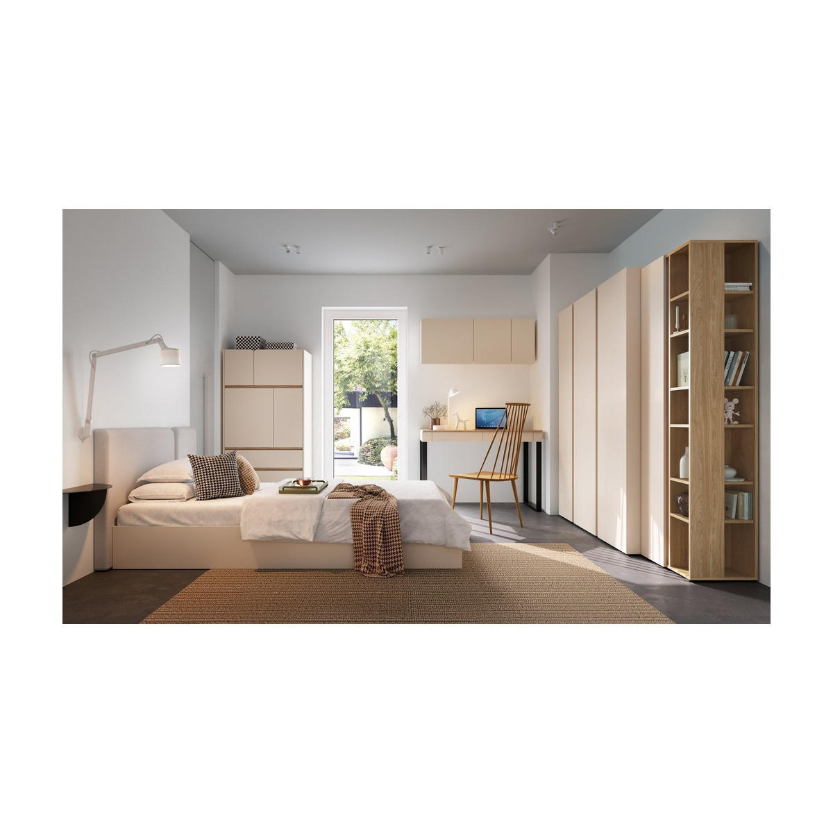 SCHLAFZIMMER Set 6-tlg. – LUCA System – Beige - Beige, Holzwerkstoff (145/195/50cm) - hi-markt