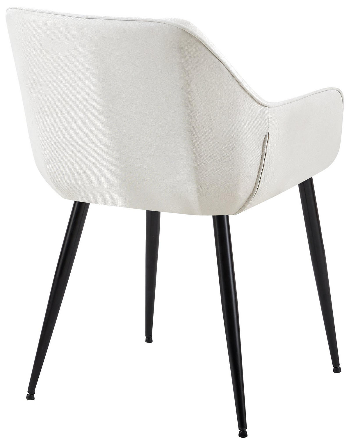 ARMLEHNENSTUHL 2er Set Stoff creme - Creme/Schwarz, Textil/Metall (52/82/63cm) - CLP