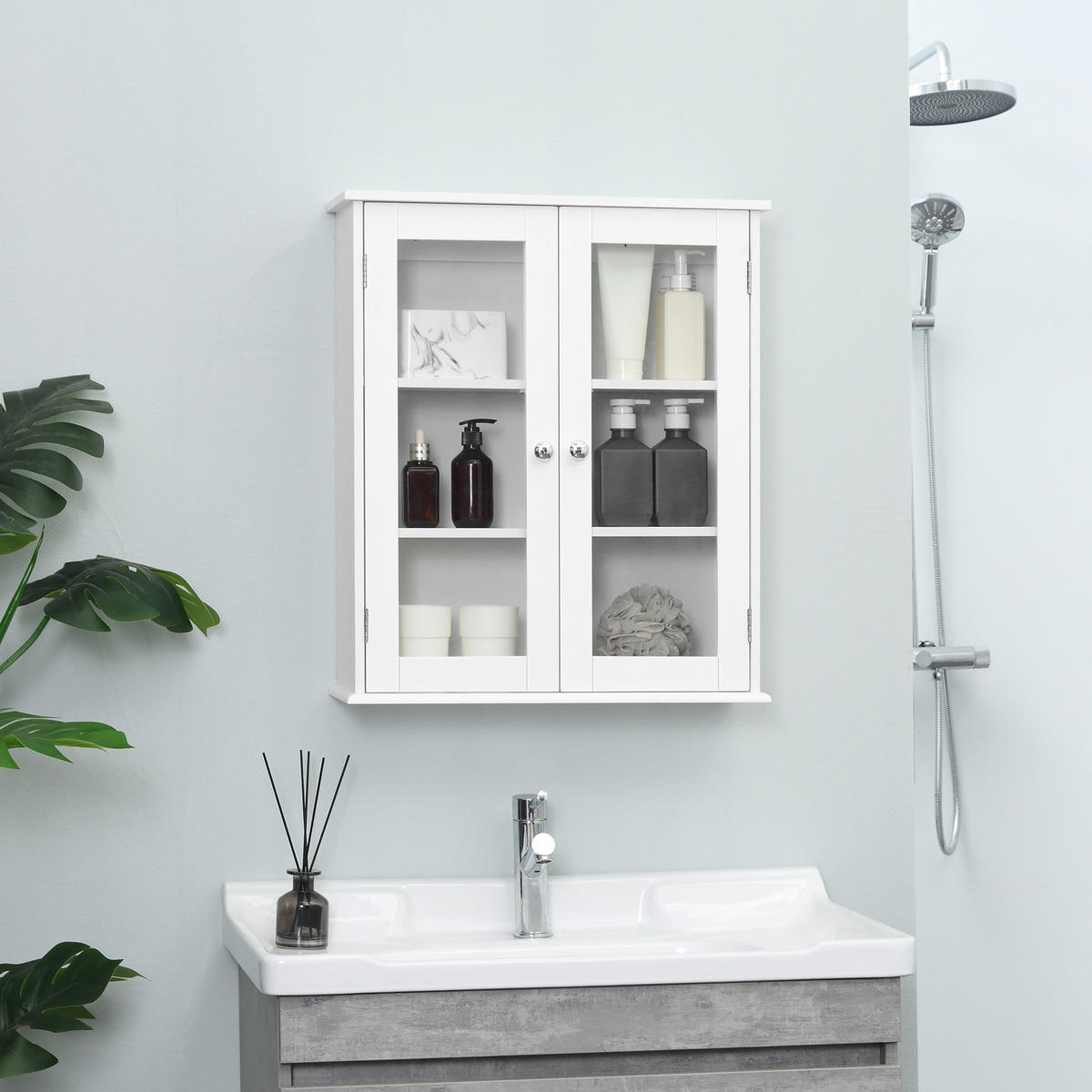 HÄNGESCHRANK Weiß 1 Stück - Weiß, Kunststoff (55/65/20cm) - GiPP
