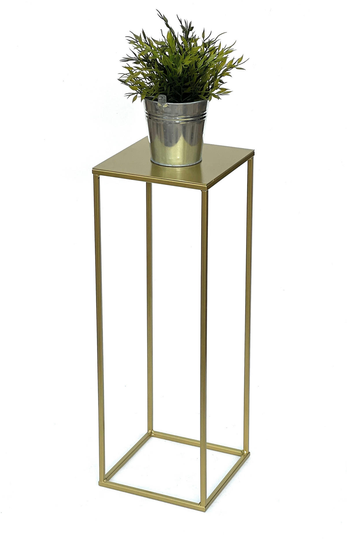BLUMENHOCKER Metall Gold Eckig 62 cm 96406 M - Gelb, Metall (23/62/23cm) - DanDiBo