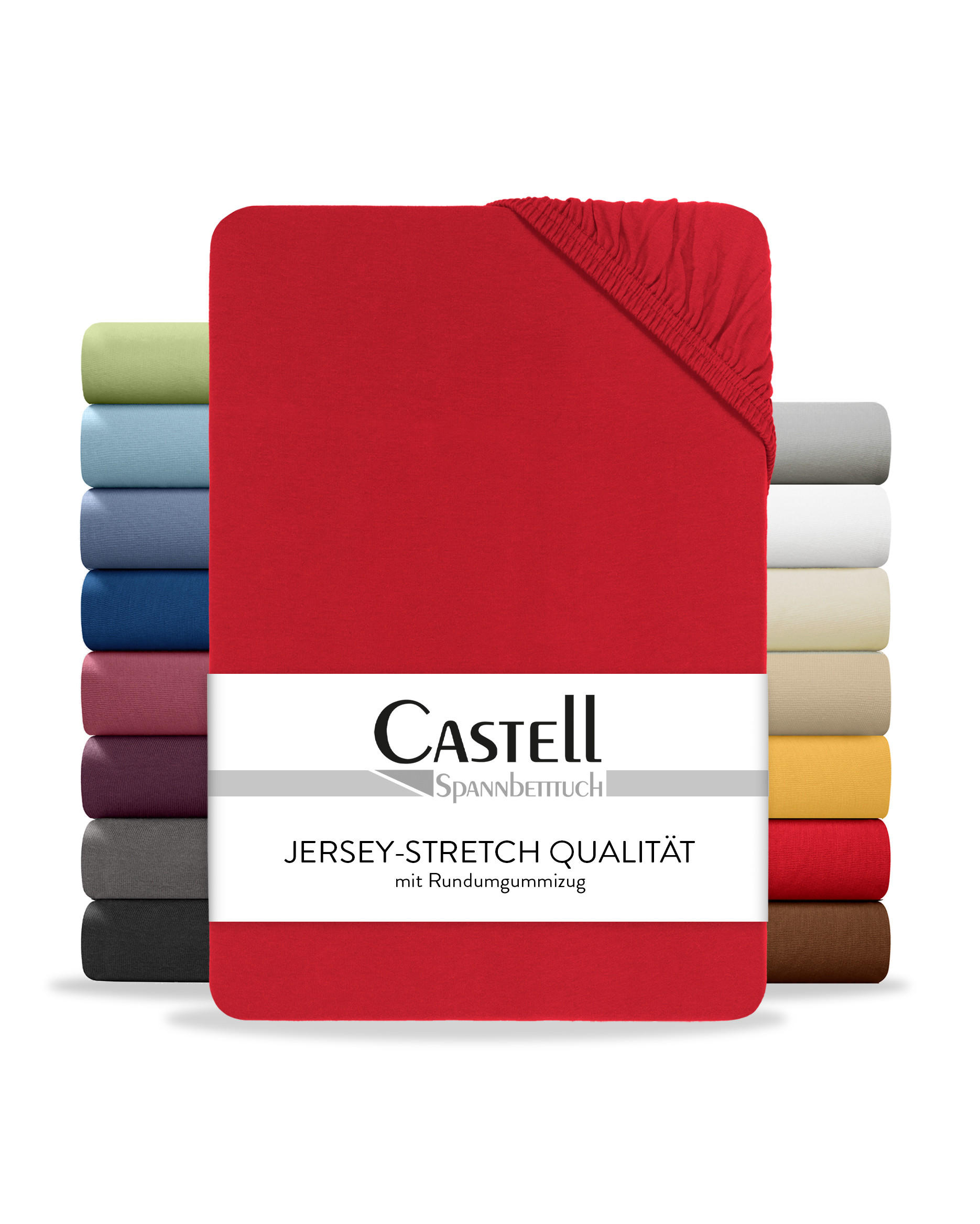 SPANNBETTTUCH Basic Jersey rot, 140x200 cm - 160x200 cm - Rot, Textil (160/200cm) - Castell