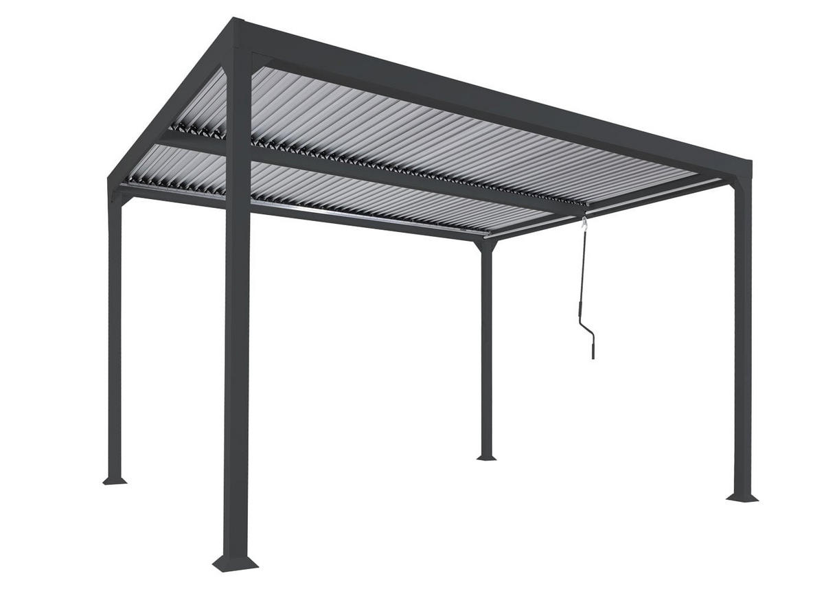 PERGOLA Alu 224x370x300cm Anthrazit - Anthrazit, Metall (370/224/300cm) - BERLINLODGE