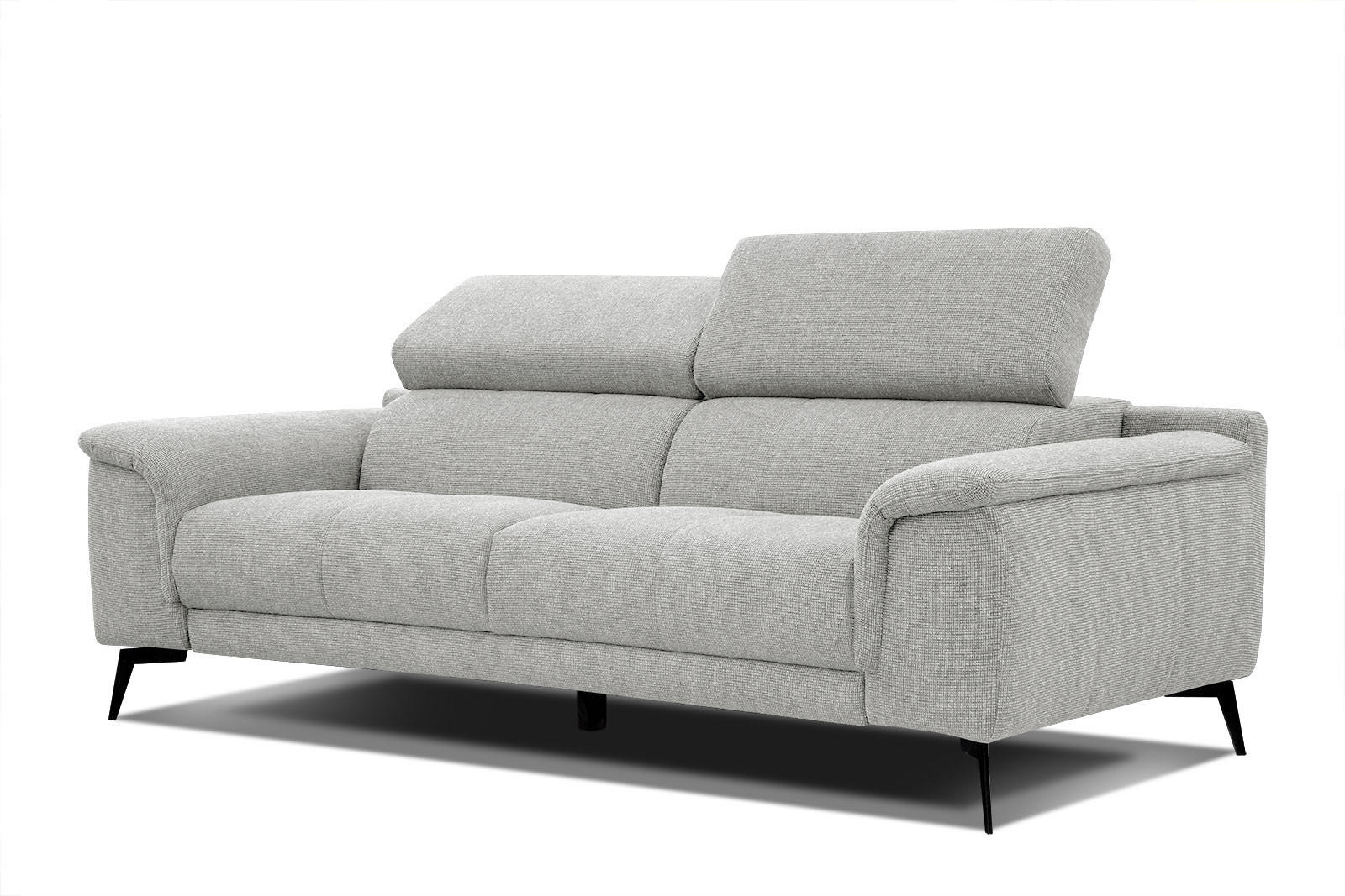SOFA FIERO 3-Sitzer, hellgrau - Hellgrau, Holzwerkstoff/Textil (212/82/103cm) - Courtois Laville