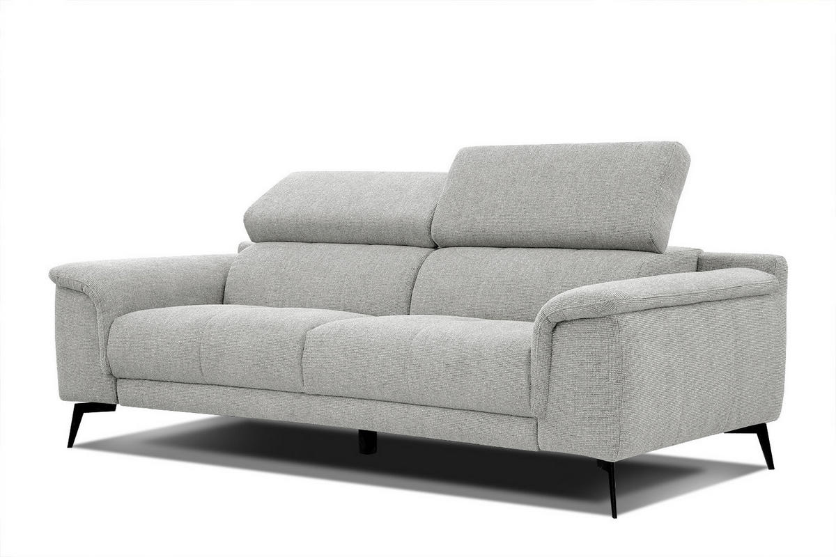 SOFA FIERO 3-Sitzer, hellgrau - Hellgrau/Schwarz, Holzwerkstoff/Textil (212/82/103cm) - Courtois Laville