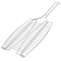 FISCHGRILLER, silber, Edelstahl - Edelstahlfarben, Metall (26.5/26.5/65cm) - bremermann