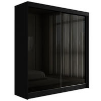 KLEIDERSCHRANK PEKA - 200 cm - Schwarz - Schwarz, Holzwerkstoff (200/215/61cm) - ALTDECOR