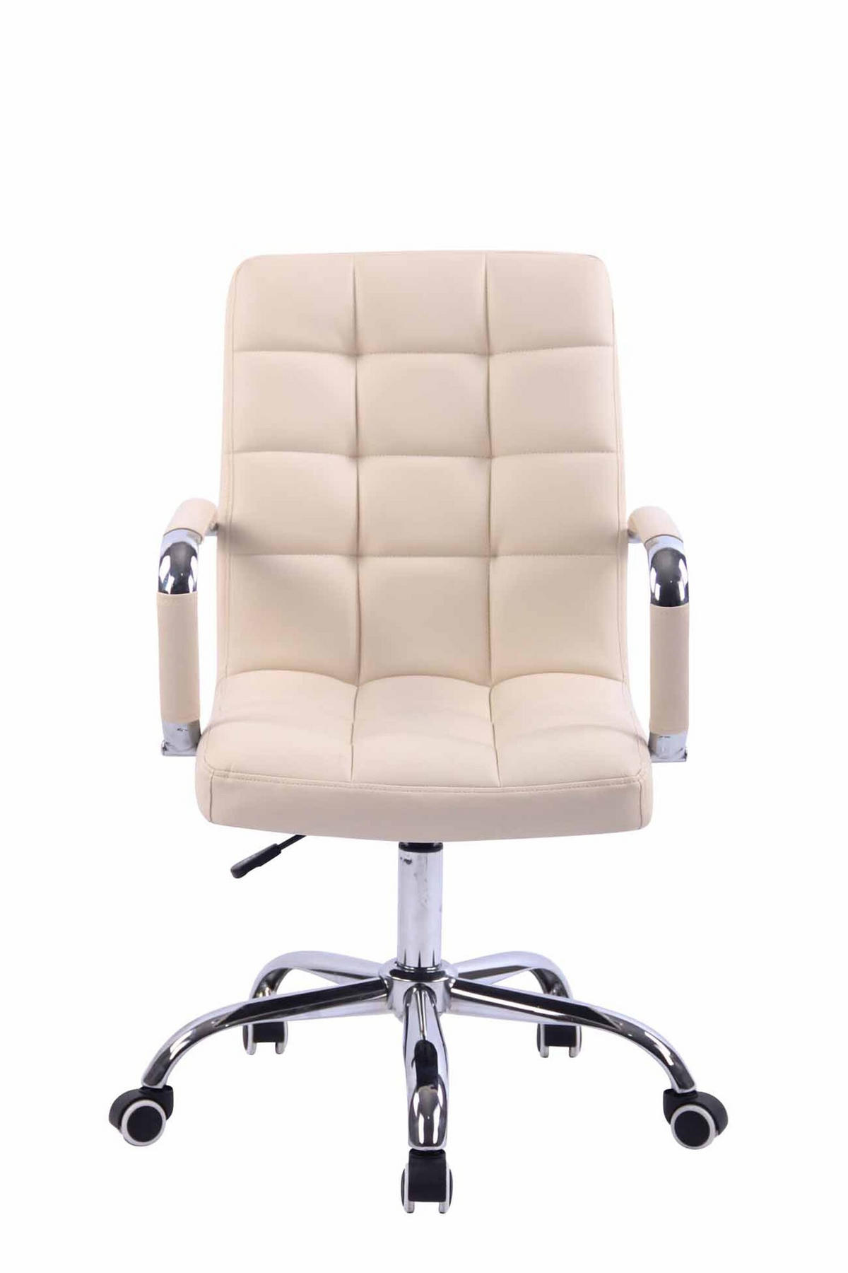 BÜROSTUHL Deal, Kunstleder Creme - Creme, Textil/Metall (56/104/62cm) - TPFLiving